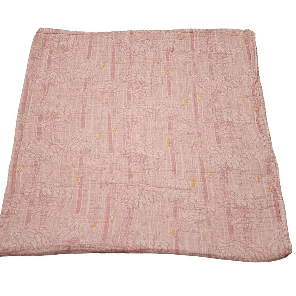 Lilly Pulitzer and Pottery Barn collab baby girl swaddle blanket Pink Flamingo